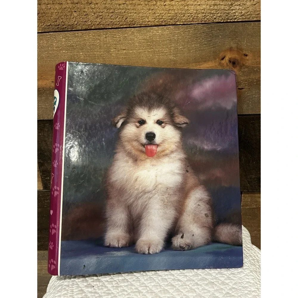 Vintage 90s Mead Purrs Grrs Binder Alaskan Malamute Y2K